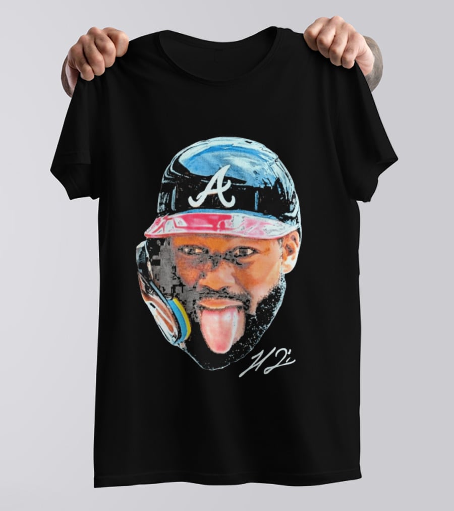 Michael Harris II Atlanta Braves Big Head Icon Signature T-Shirt