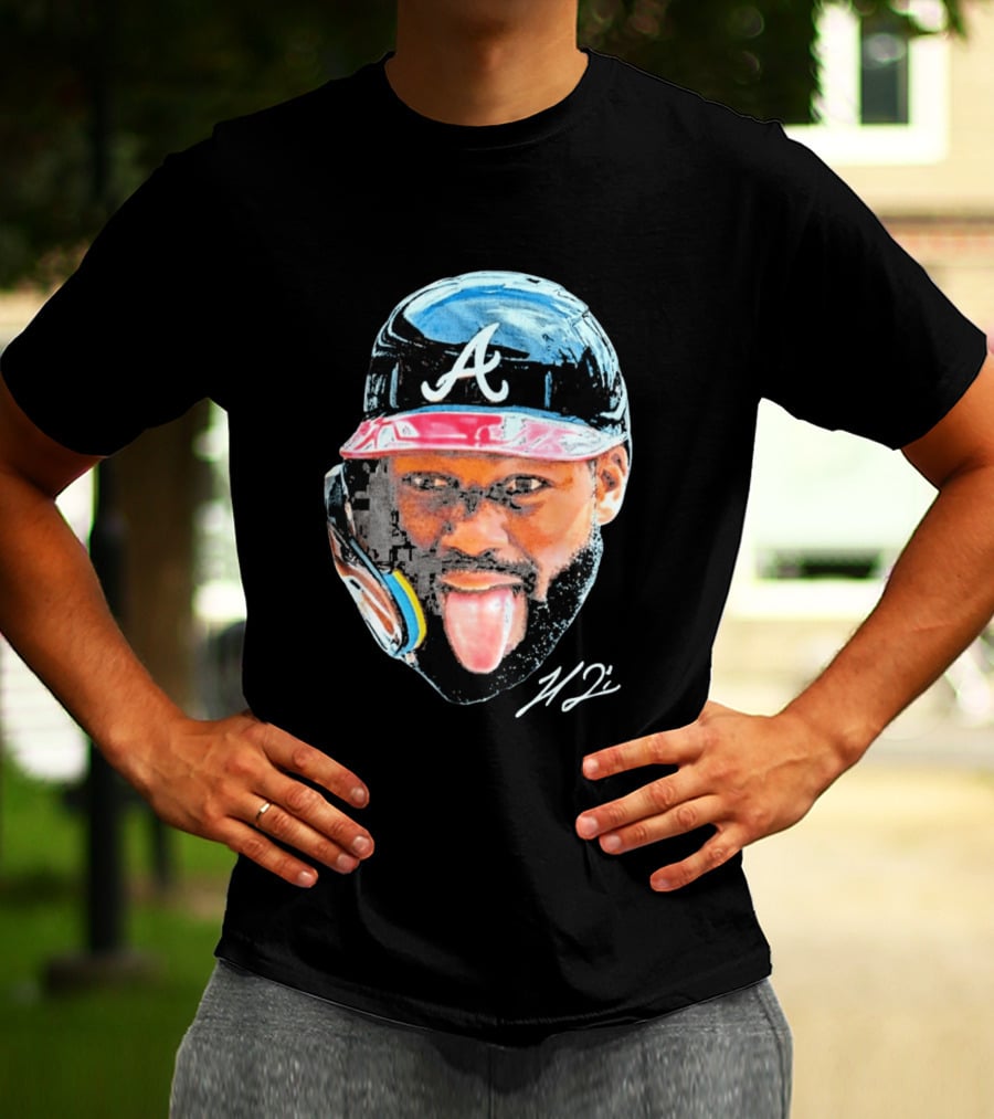 Michael Harris II Atlanta Braves Big Head Icon Signature T-Shirt