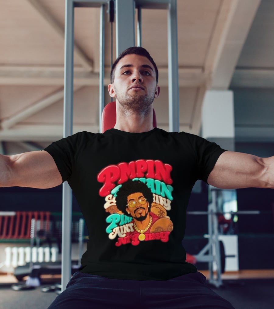 Pimpin' Ain't Easy Old School Flavor With Fur Coat T-Shirt