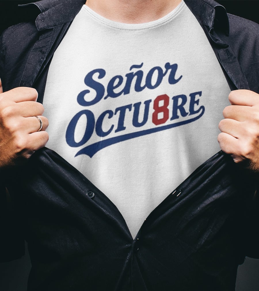 Señor Octubre 8 Los Angeles Dodgers Blue And Red Script T-Shirt