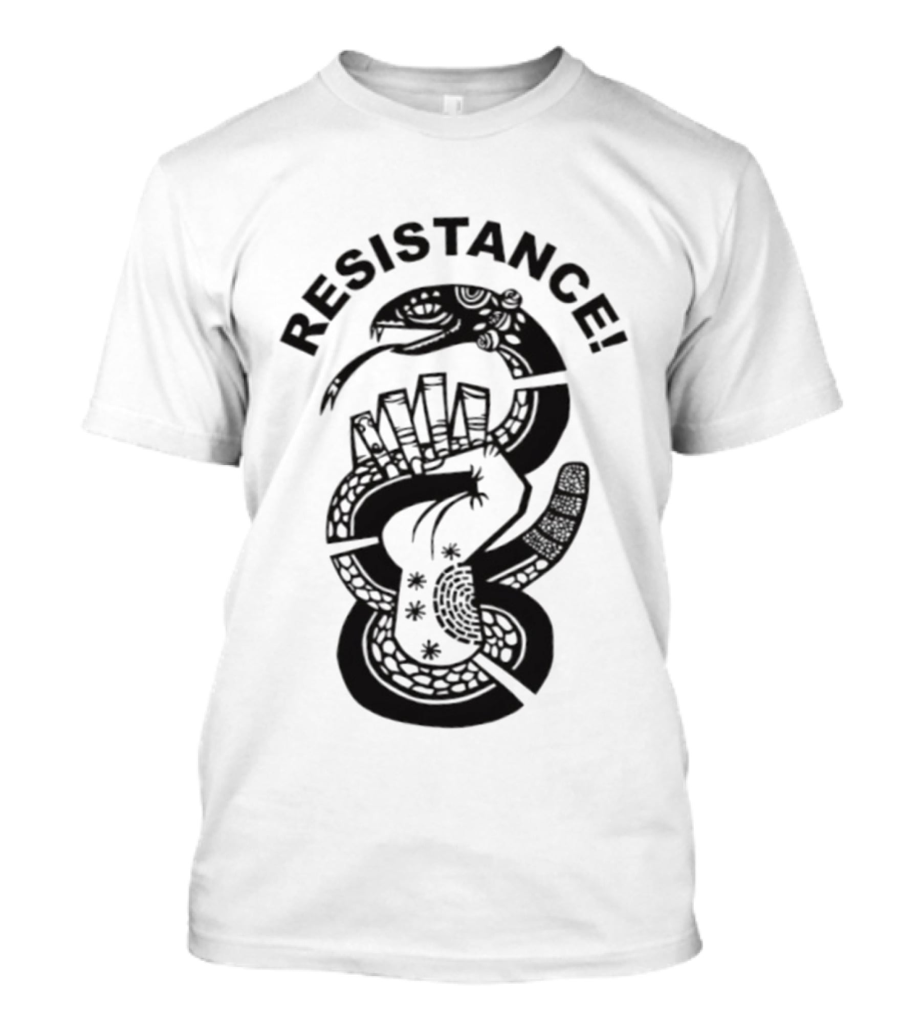 Resistance Snake And Raised Fist Symbolizing Social Justice And Activism T-Shirt