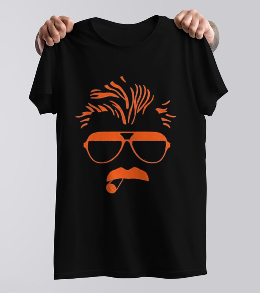 Coach Mike Ditka Iconic Hair Mustache Glasses And Cigar T-Shirt