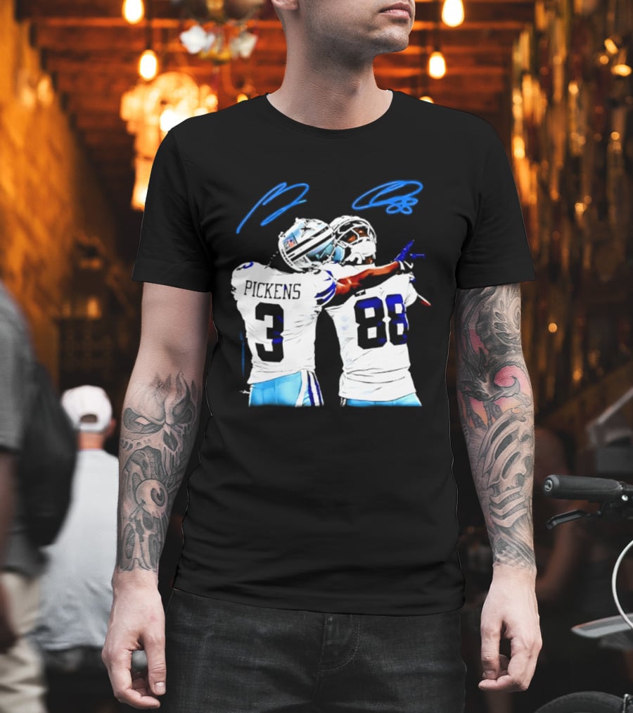 George Pickens CeeDee Lamb Dallas Cowboys Signatures T-Shirt