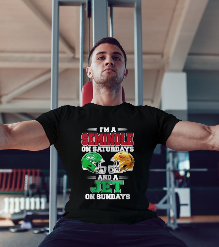 I'm A Seminole On Saturdays And A Jet On Sundays Football Helmets T-Shirt