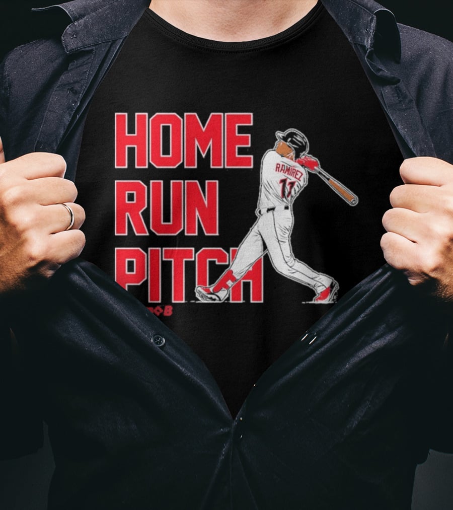 Ramirez 11 Home Run Pitch Swing Baseball T-Shirt