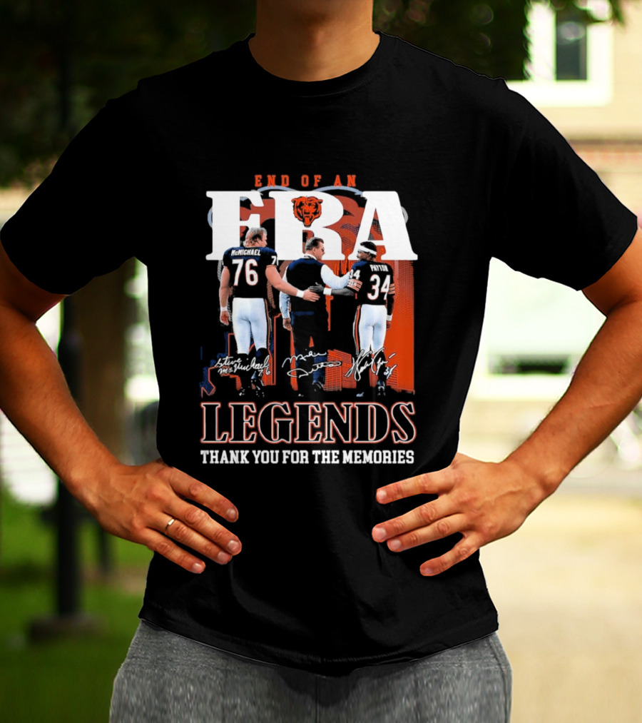 End Of An Era Legends Thank You For The Memories Bears Football 76 34 T-Shirt