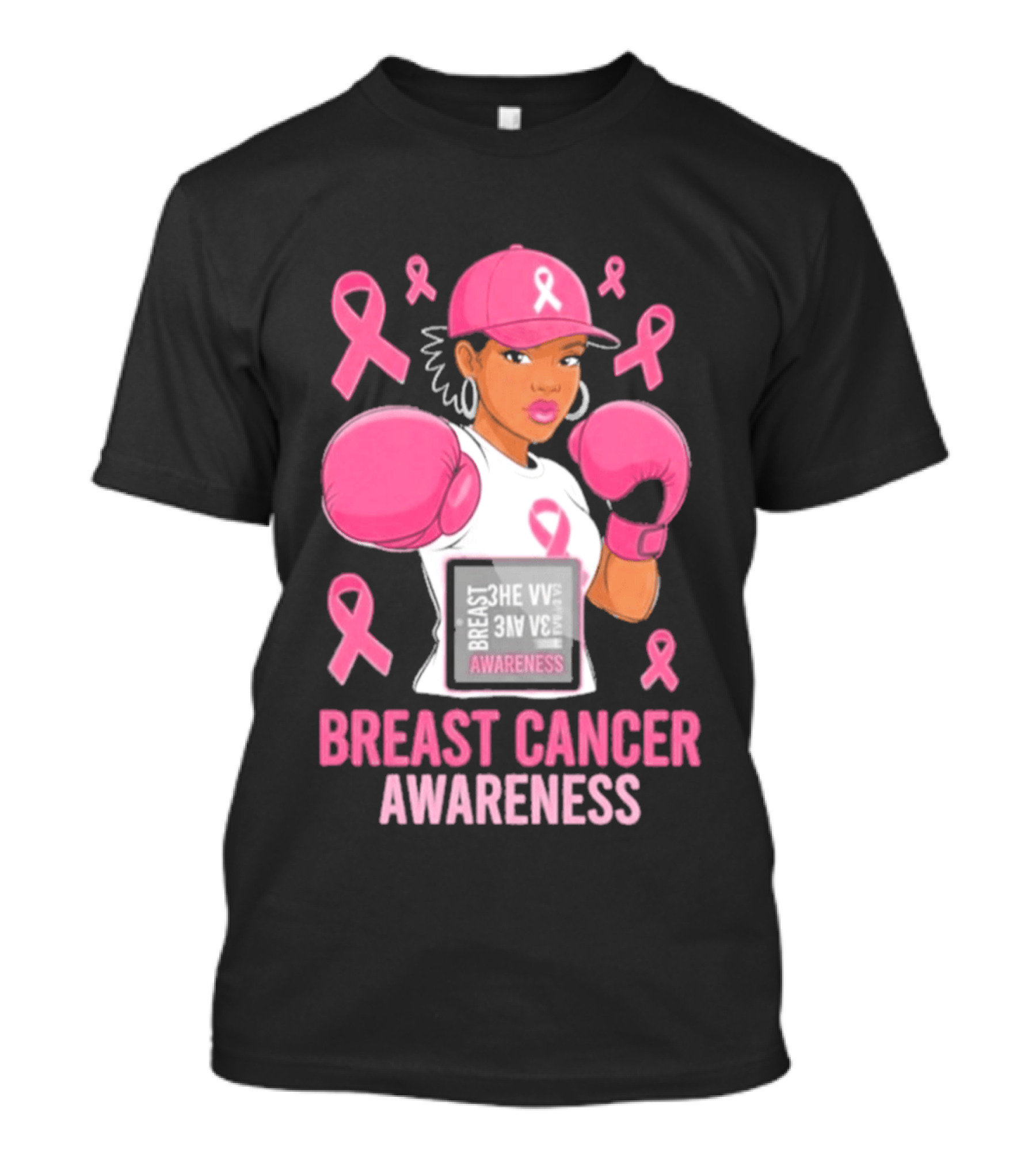 Breast Cancer Awareness Pink Boxing Fighter Empowerment T-Shirt