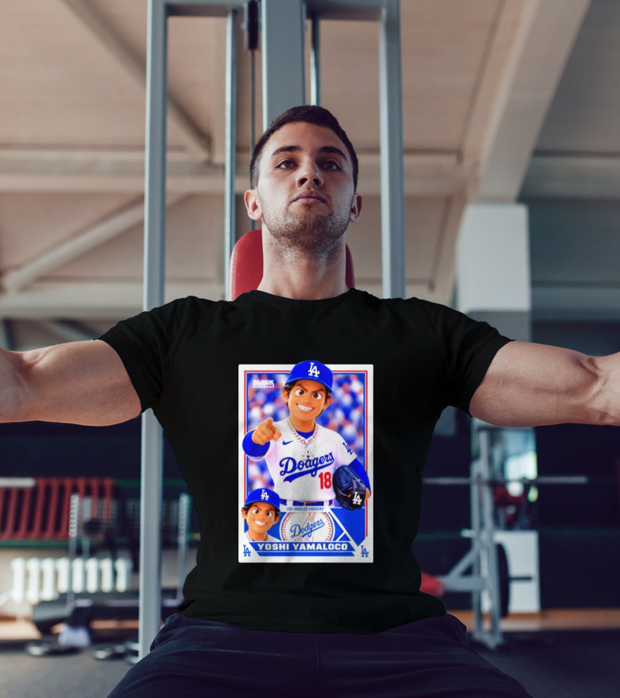 Block Legendz Yoshi Yamaloco Los Angeles Dodgers No 18 Baseball Card T-Shirt
