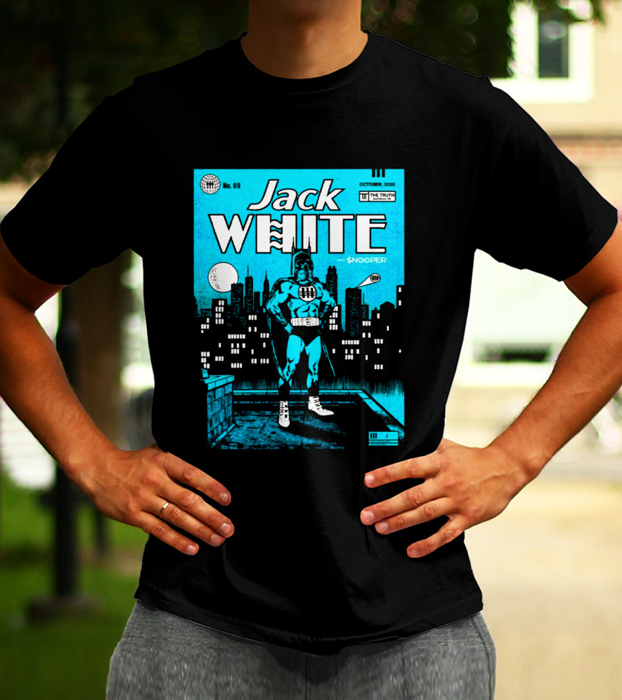 Jack White With Snooper Nashville TN 2026 Night 1 Live At The Truth October 9 Superhero Cityscape T-Shirt