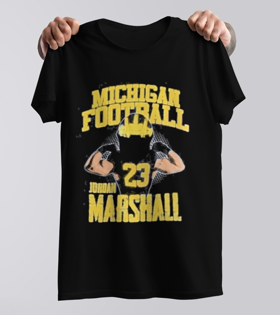 Jordan Marshall 23 Michigan Football Wolverines NIL Player T-Shirt