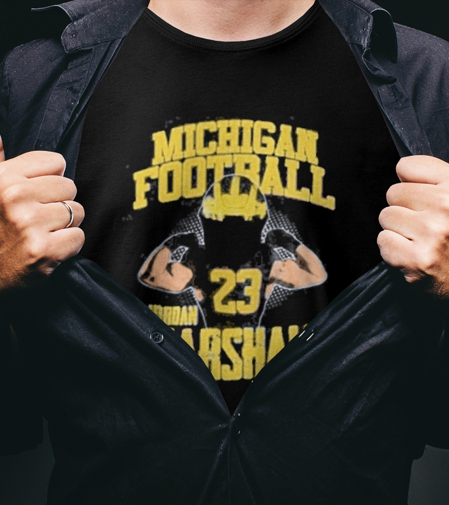 Jordan Marshall 23 Michigan Football Wolverines NIL Player T-Shirt
