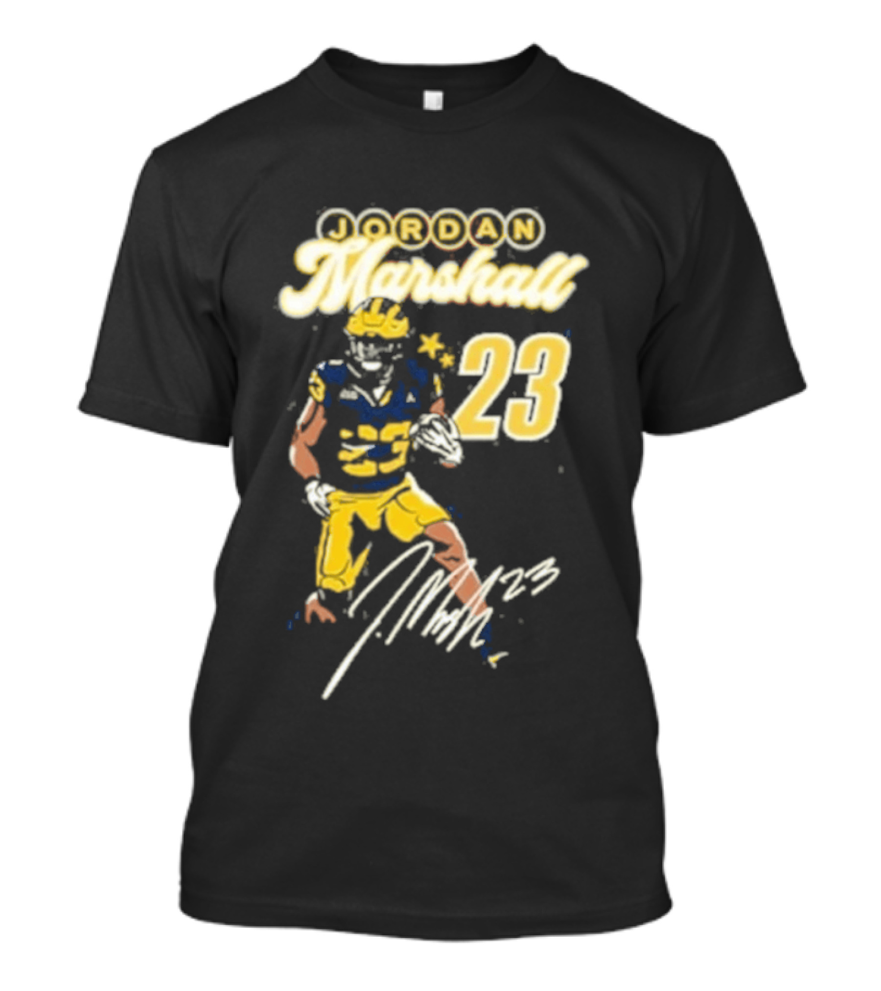 Jordan Marshall Michigan Wolverines 23 Player Signature T-Shirt