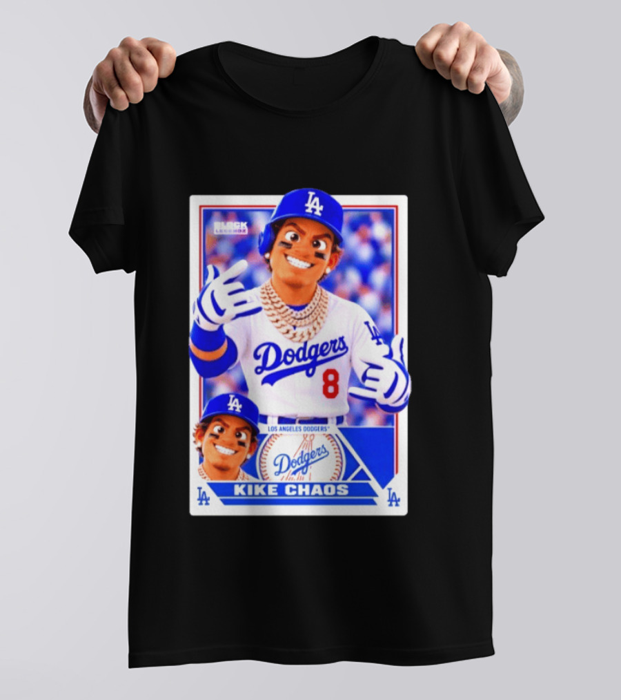 Kike Chaos Los Angeles Dodgers No 8 Block Legendz Baseball Card Dodgers LA T-Shirt