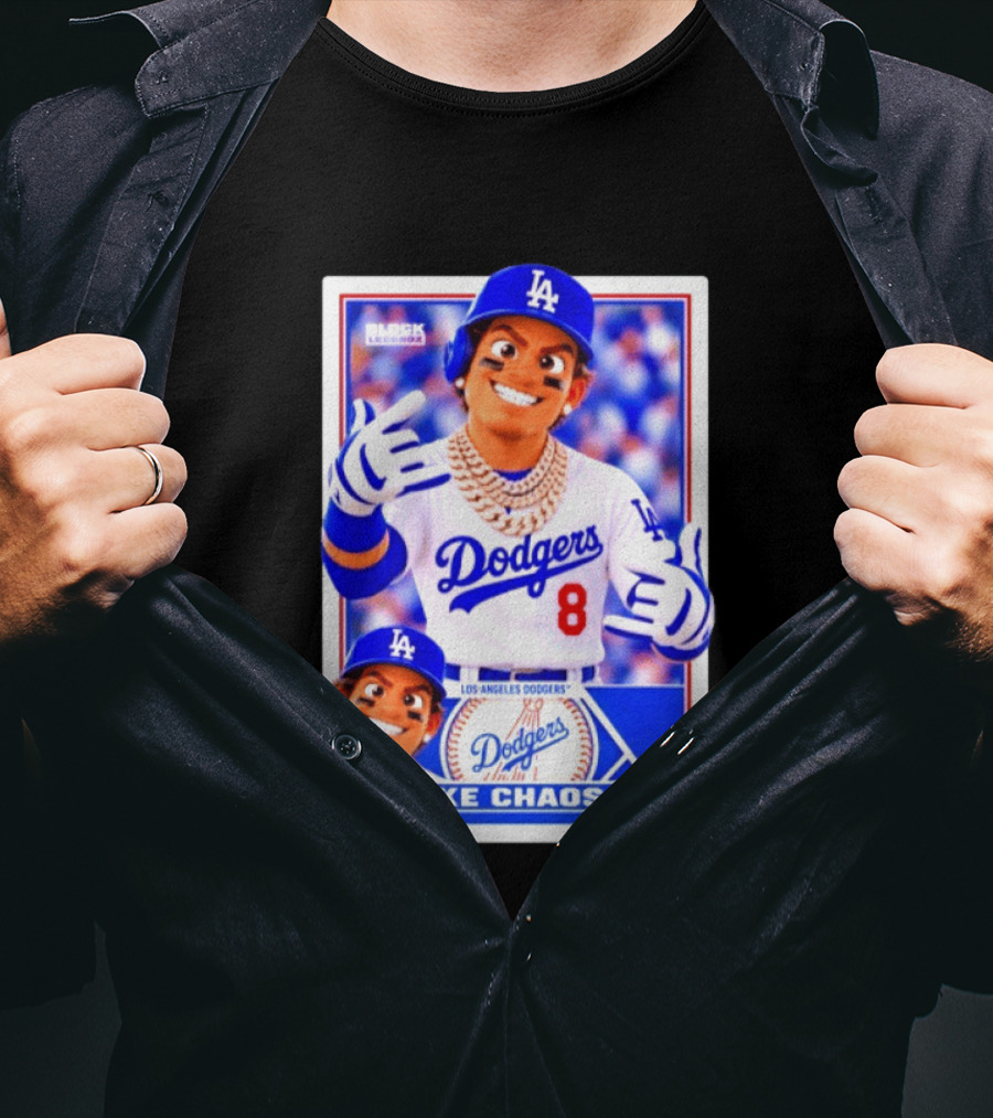 Kike Chaos Los Angeles Dodgers No 8 Block Legendz Baseball Card Dodgers LA T-Shirt