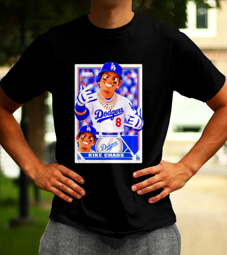 Kike Chaos Los Angeles Dodgers No 8 Block Legendz Baseball Card Dodgers LA T-Shirt