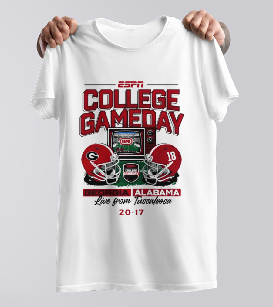 ESPN College Gameday Georgia Alabama Live From Tuscaloosa 20 17 T-Shirt