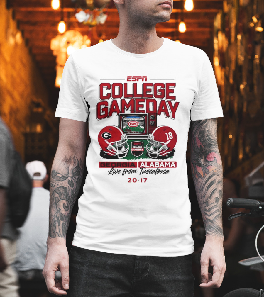 ESPN College Gameday Georgia Alabama Live From Tuscaloosa 20 17 T-Shirt