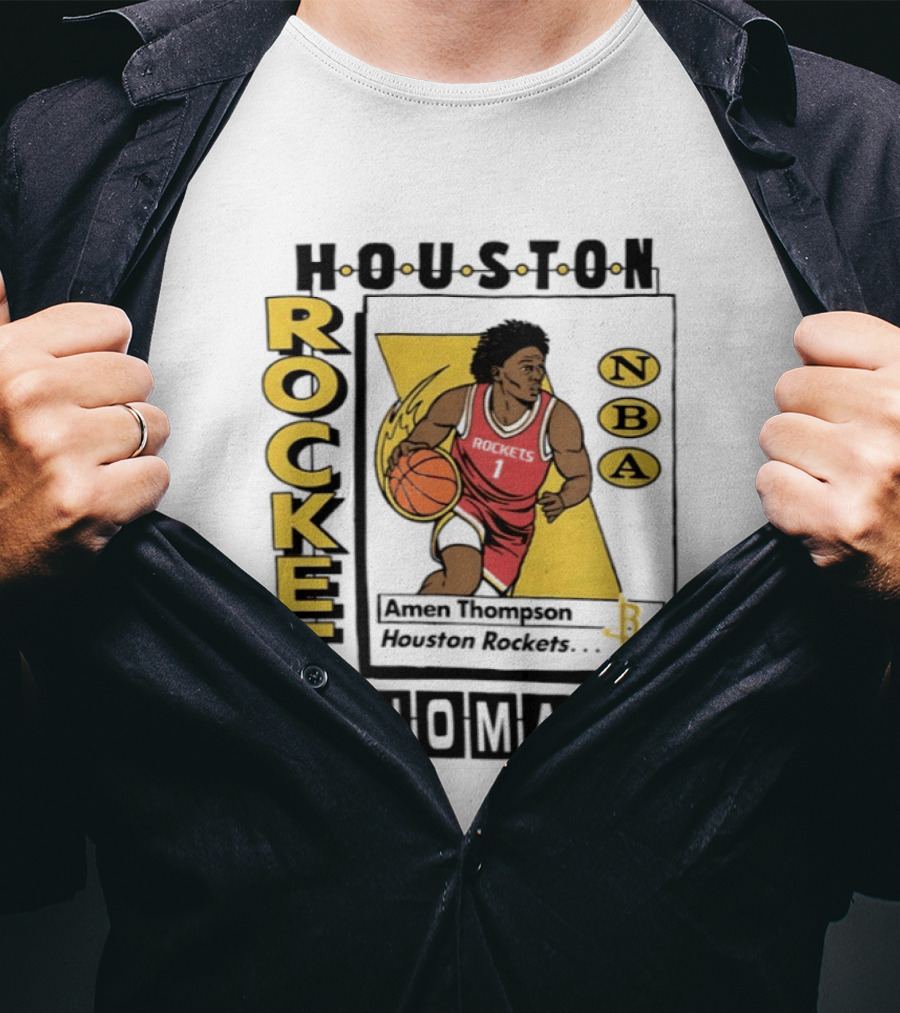 Amen Thompson Houston Rockets NBA Homage Trading Card T-Shirt