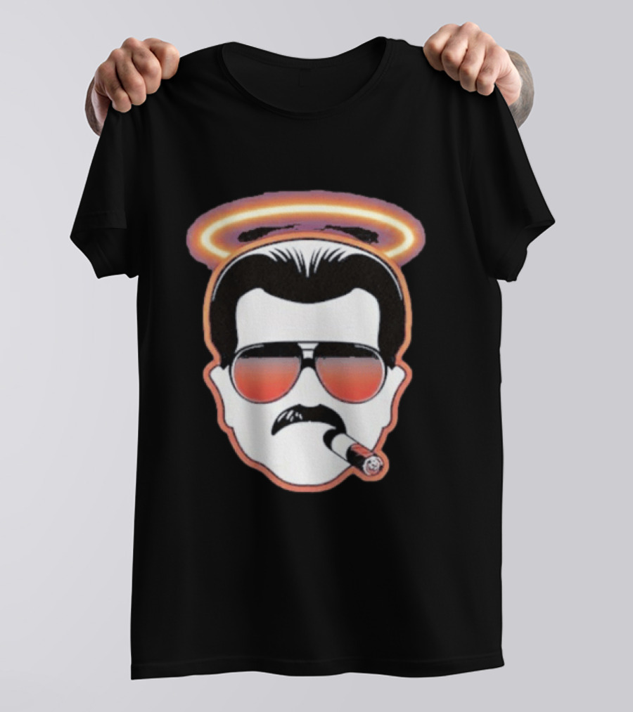Mike Ditka Chicago Bears Cigar Halo Sunglasses T-Shirt