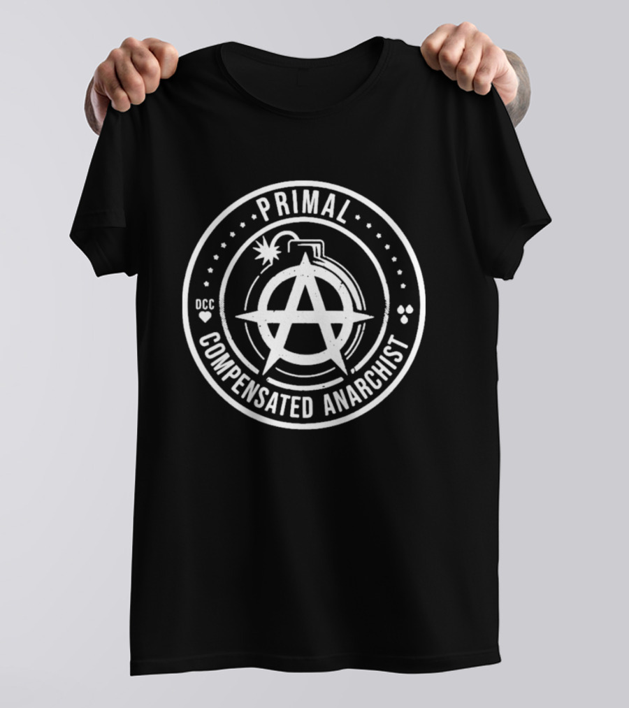 Primal Compensated Anarchist Bomb Circle DCC Spade Heart Club T-Shirt