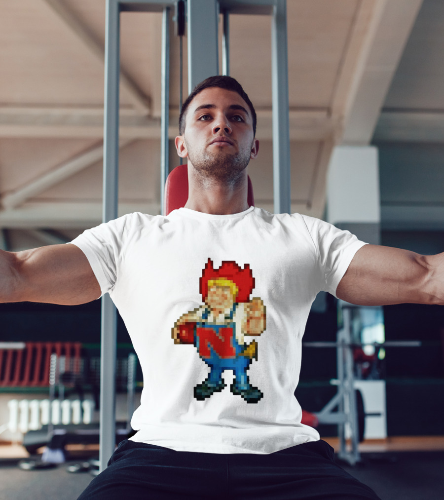 Herbie Husker Nebraska Cornhuskers Pixelated Character With Football T-Shirt