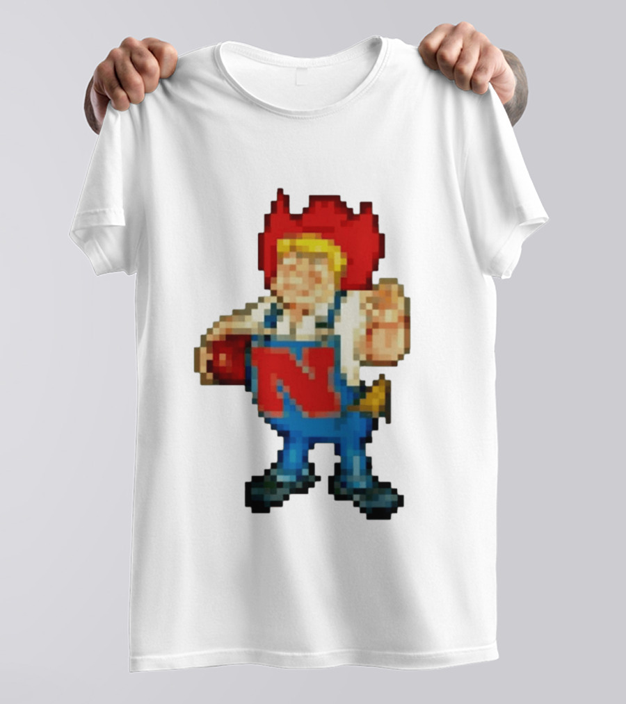 Herbie Husker Nebraska Cornhuskers Pixelated Character With Football T-Shirt