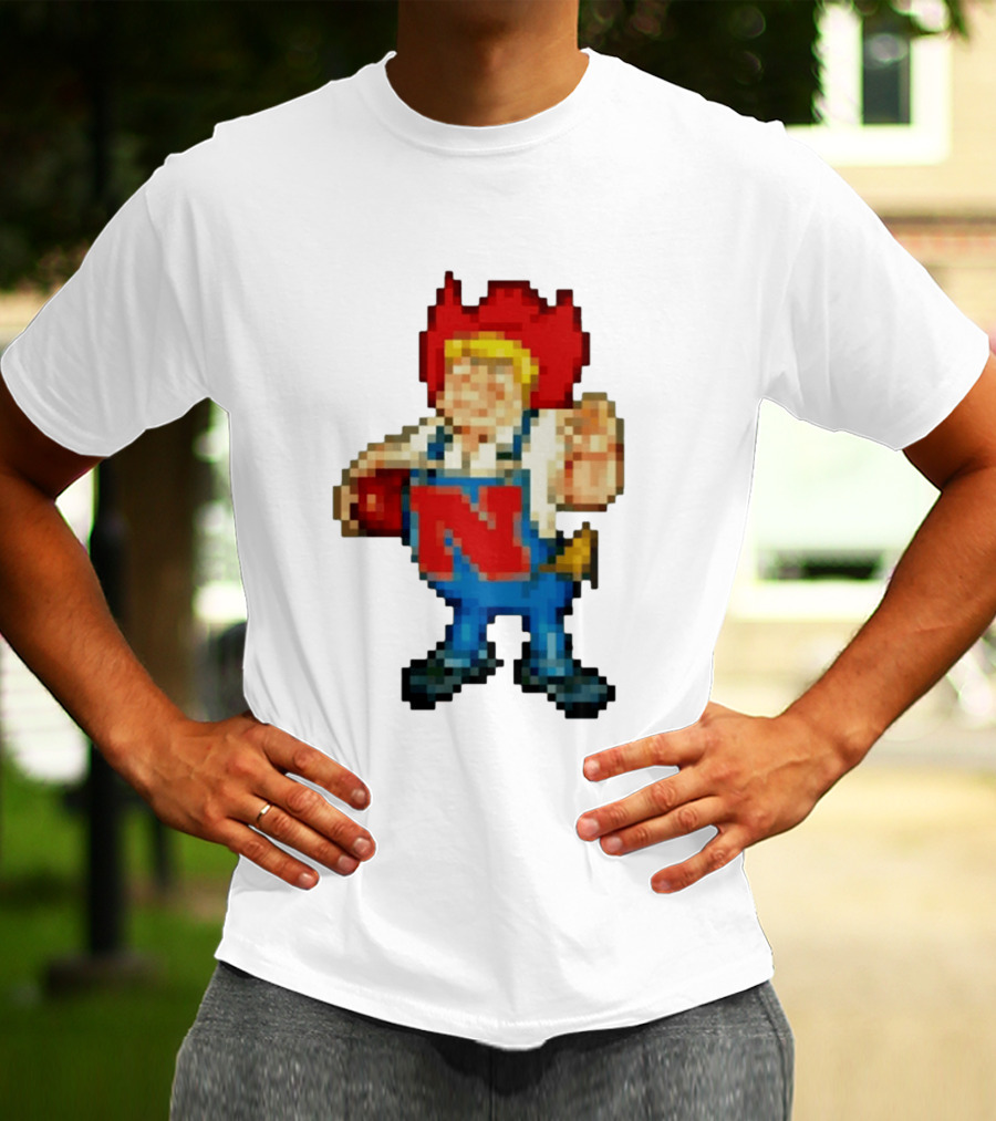 Herbie Husker Nebraska Cornhuskers Pixelated Character With Football T-Shirt