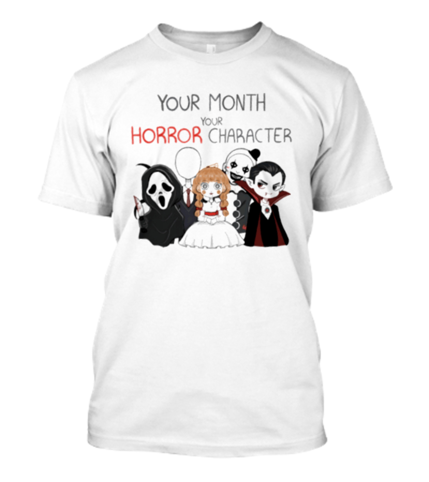 Your Month Your Horror Chibi Character Halloween 2026 T-Shirt