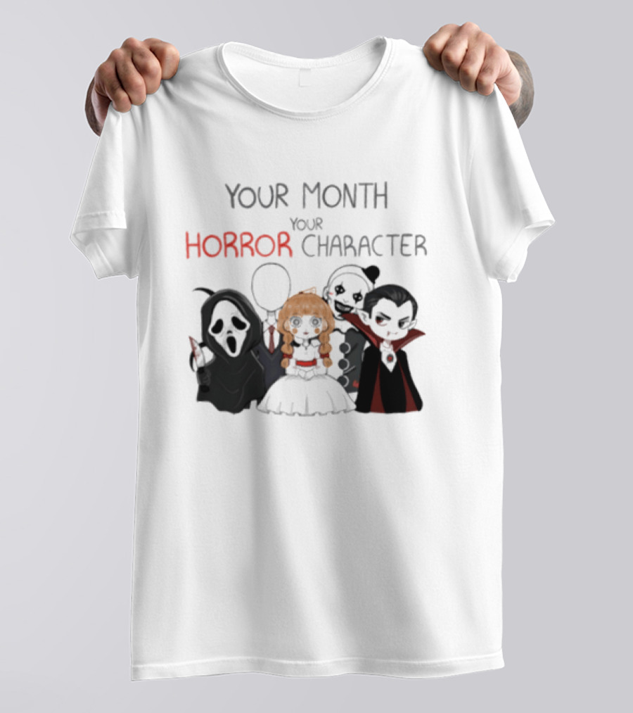 Your Month Your Horror Chibi Character Halloween 2026 T-Shirt