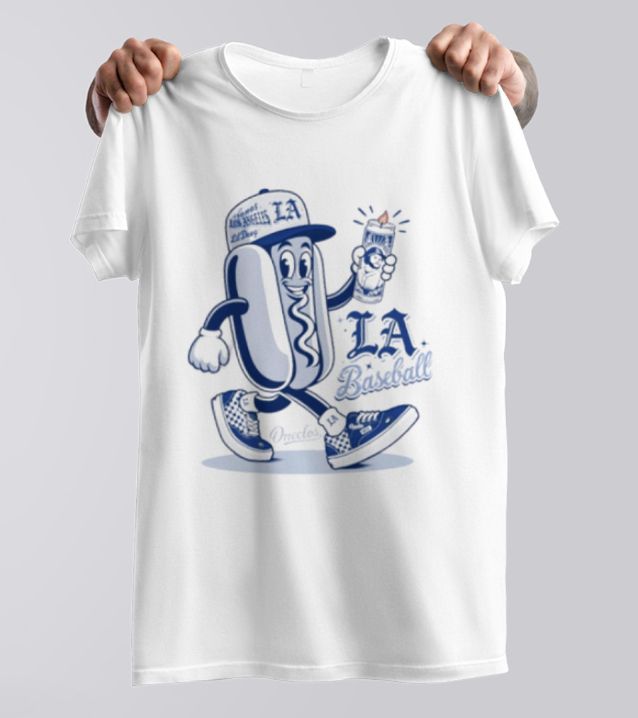Lil Dawg LA Baseball Somos Los Angeles Dodgers Hot Dog T-Shirt