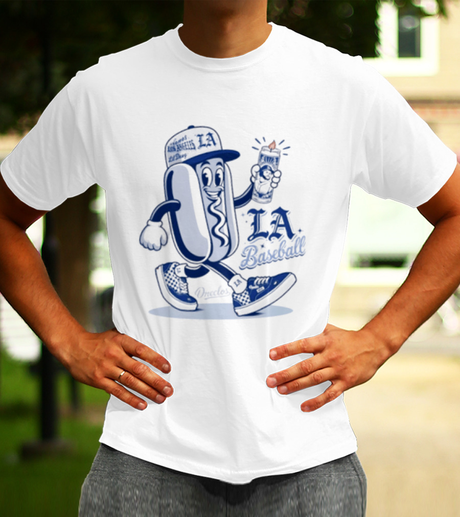 Lil Dawg LA Baseball Somos Los Angeles Dodgers Hot Dog T-Shirt