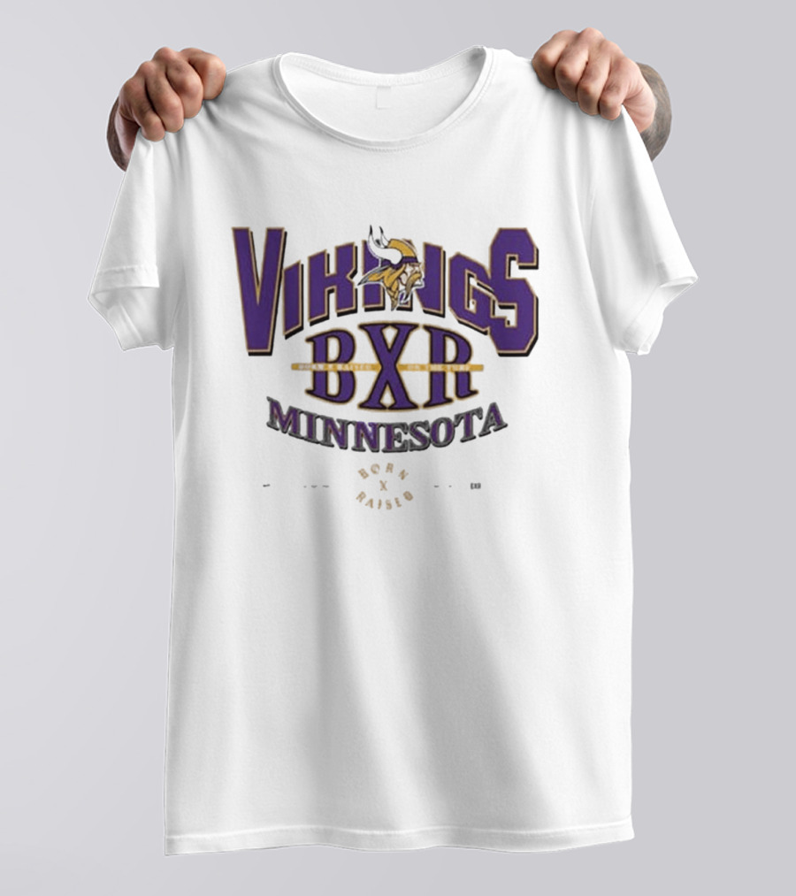 Minnesota Vikings BXR Born X Raised Football Sports T-Shirt