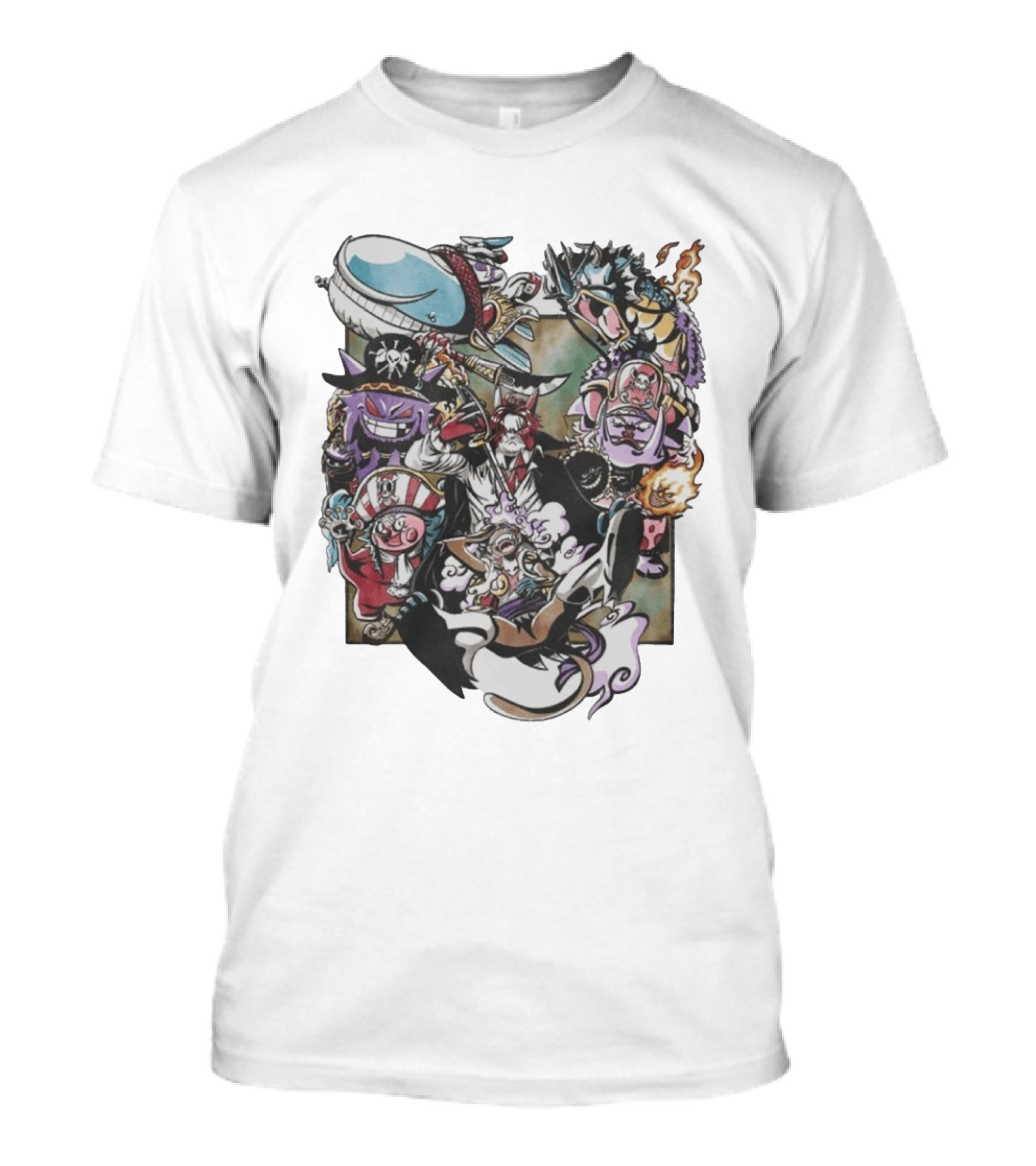 The New Four Emperors Pokemon One Piece Crossover Characters T-Shirt