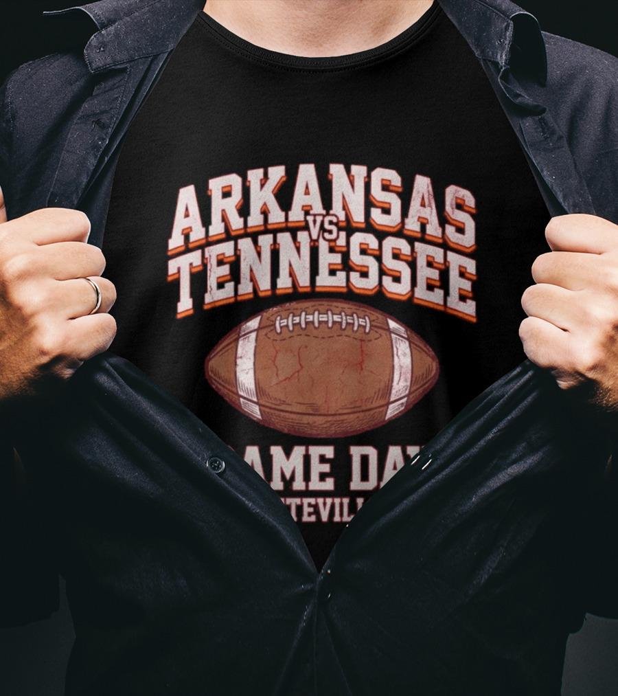 Arkansas Vs Tennessee Game Day Fayetteville AR Football Matchup T-Shirt