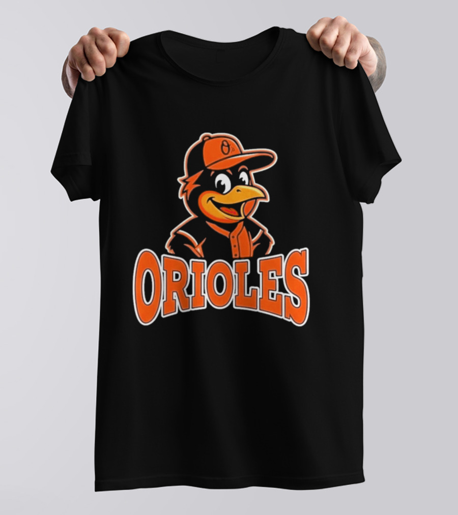 Baltimore Orioles Bird Cartoon Logo With Mascot Hat T-Shirt