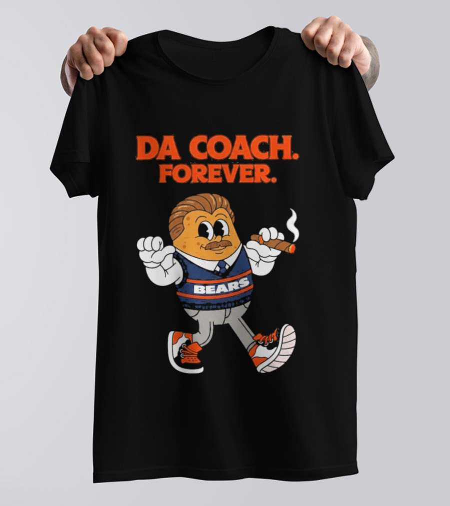 Bears Da Coach Forever Mike Ditka Cartoon Character Cigar T-Shirt