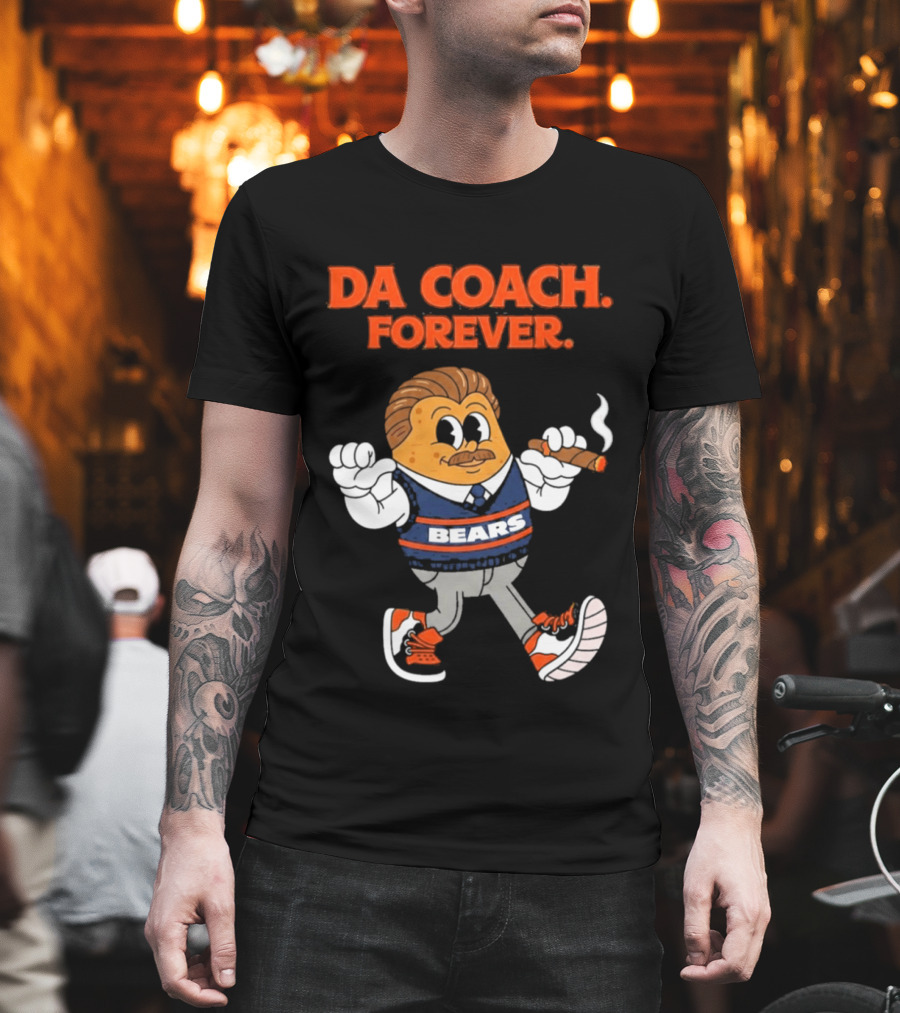 Bears Da Coach Forever Mike Ditka Cartoon Character Cigar T-Shirt