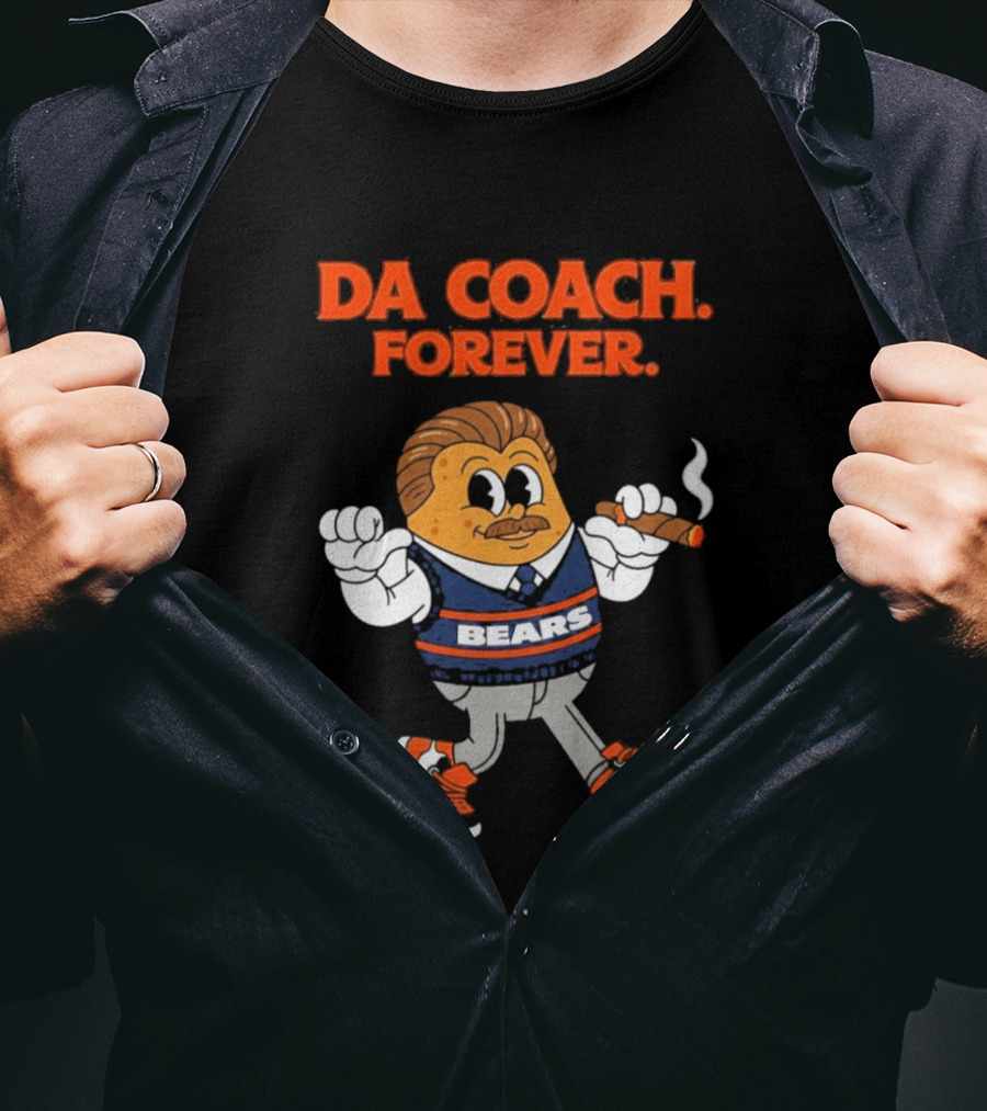 Bears Da Coach Forever Mike Ditka Cartoon Character Cigar T-Shirt