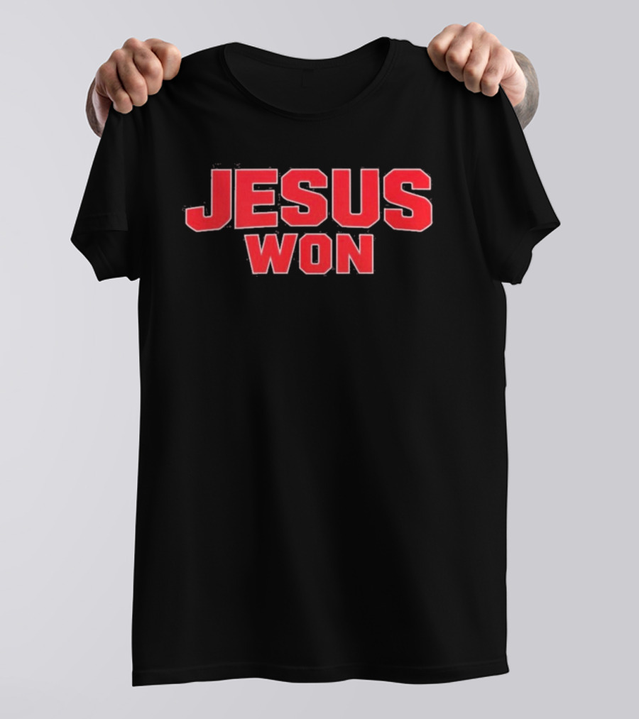 Carson Hinzman Jesus Won Christian Message T-Shirt