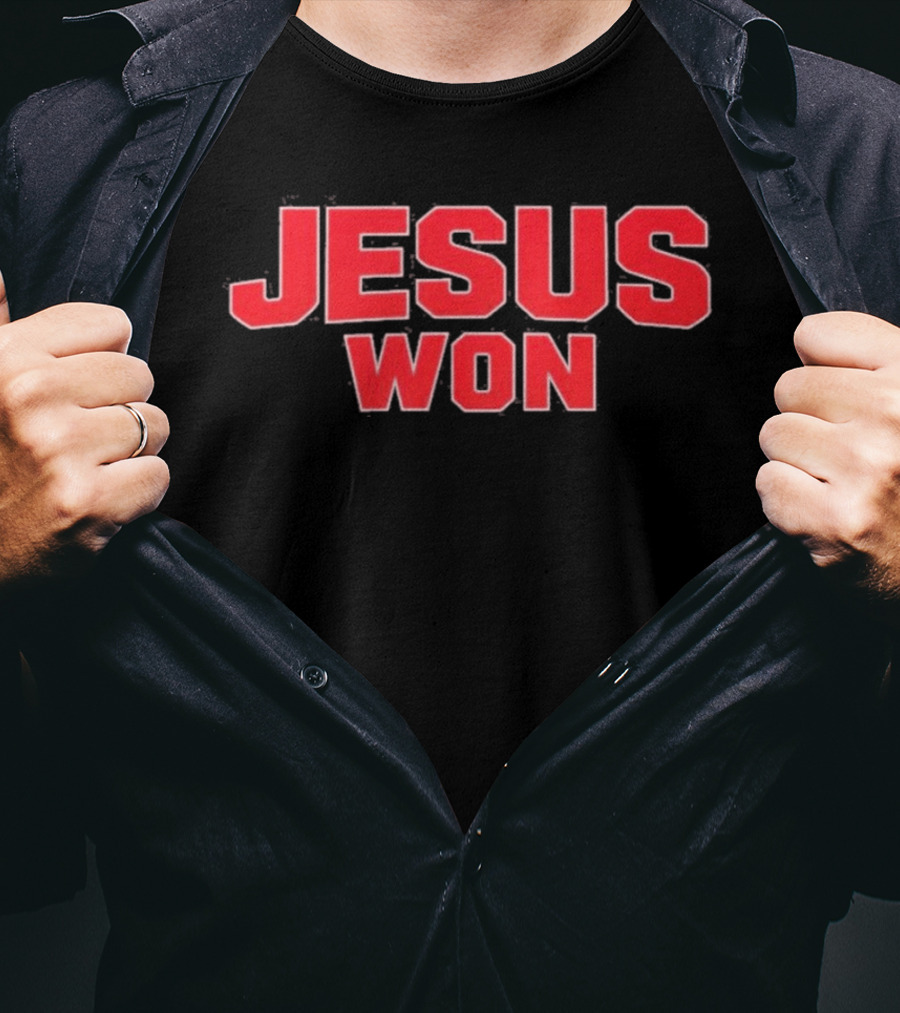 Carson Hinzman Jesus Won Christian Message T-Shirt