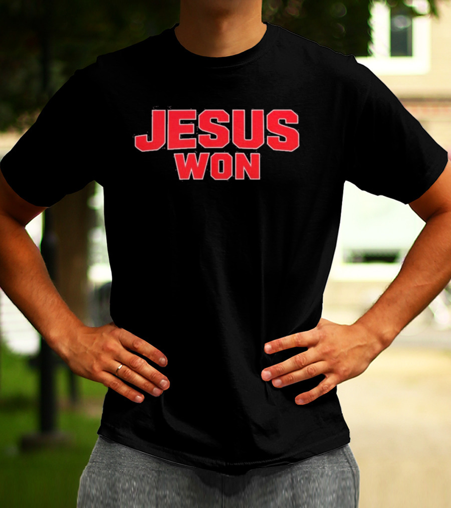 Carson Hinzman Jesus Won Christian Message T-Shirt