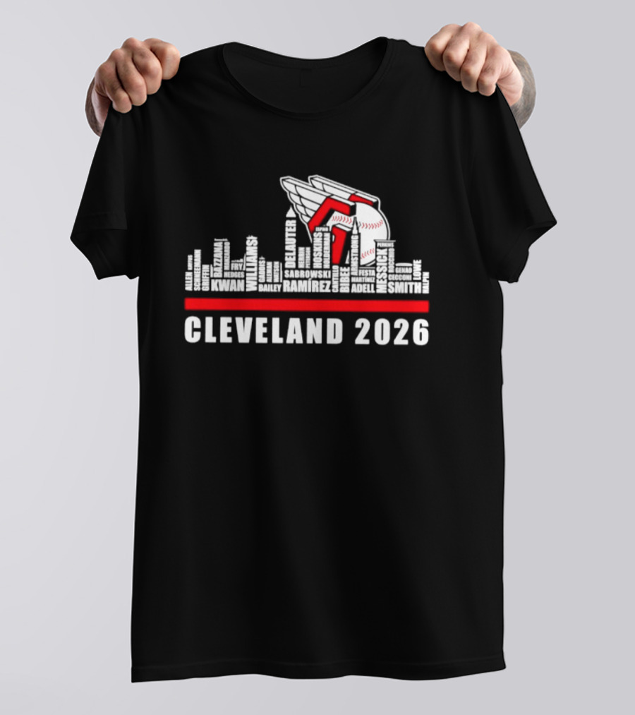 Cleveland Guardians 2026 Skyline Baseball T-Shirt