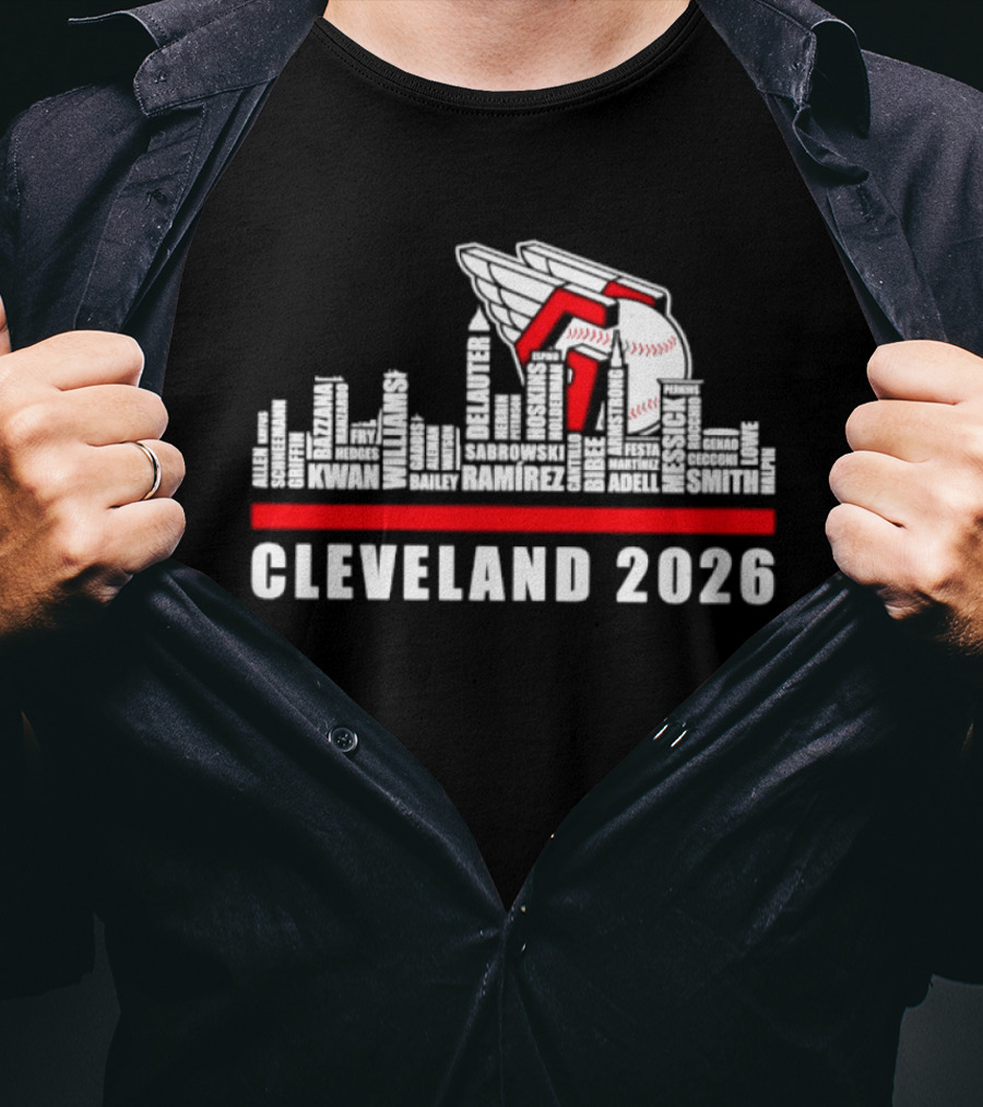 Cleveland Guardians 2026 Skyline Baseball T-Shirt
