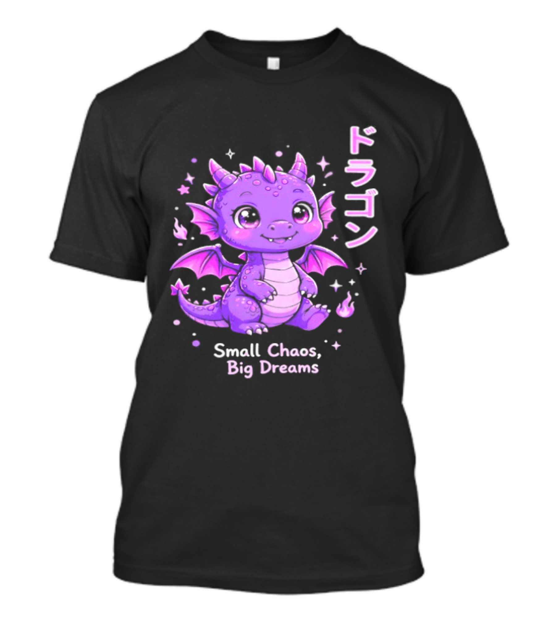 Dragon Small Chaos Big Dreams Purple Kawaii Anime T-Shirt