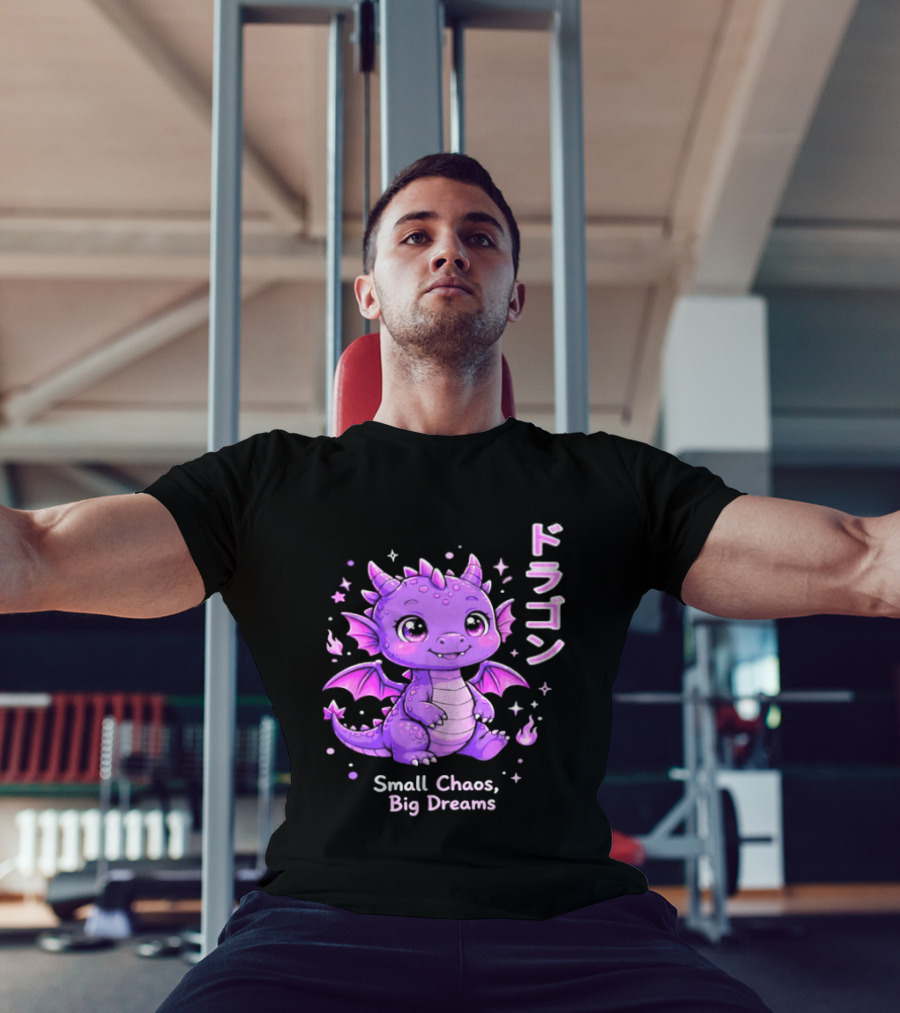 Dragon Small Chaos Big Dreams Purple Kawaii Anime T-Shirt