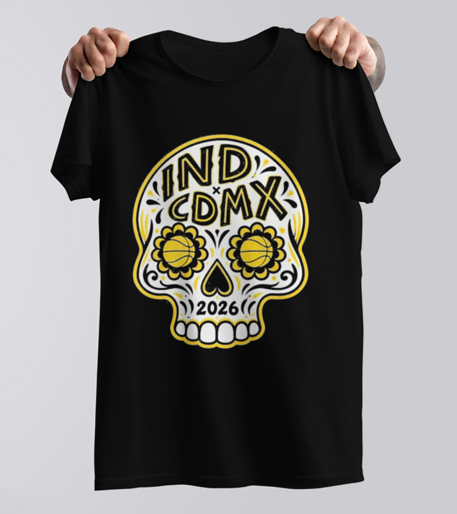 IND CDMX 2026 Basketball Skull Motif T-Shirt
