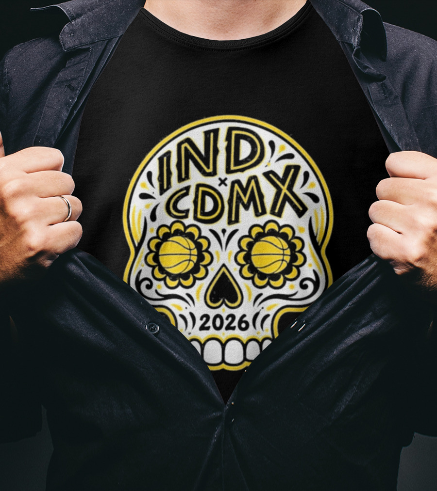 IND CDMX 2026 Basketball Skull Motif T-Shirt
