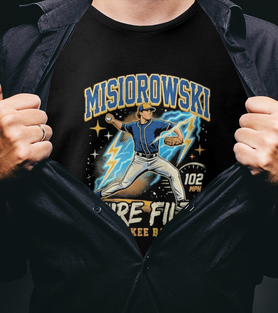 Misiorowski Pure Filth 102 MPH Milwaukee Baseball T-Shirt