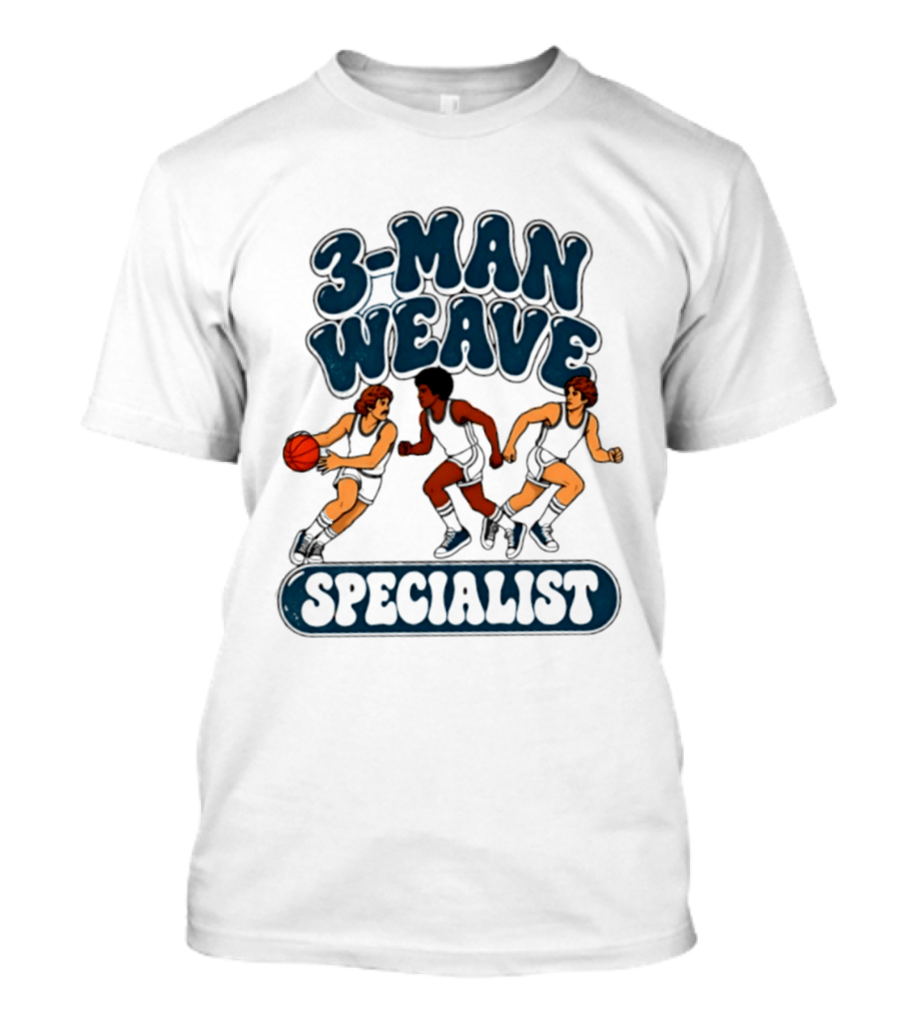 3 Man Weave Specialist Basketball Hoops Team Play T-Shirt