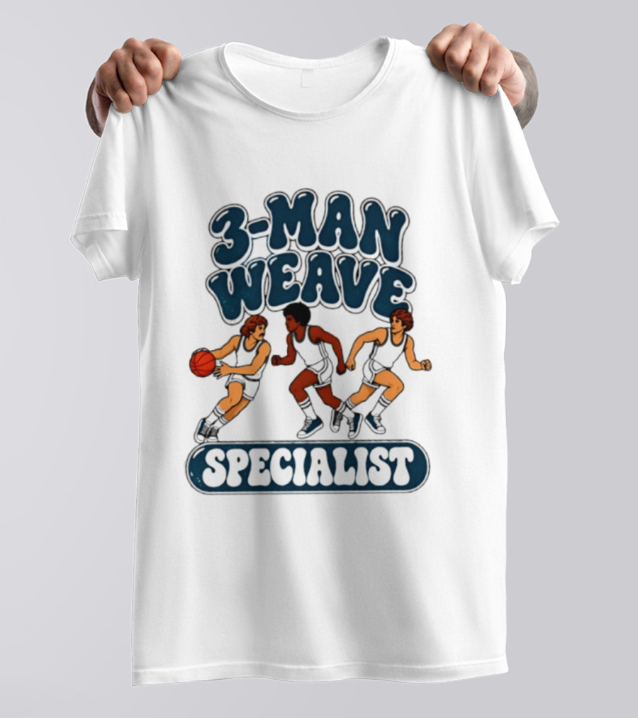 3 Man Weave Specialist Basketball Hoops Team Play T-Shirt